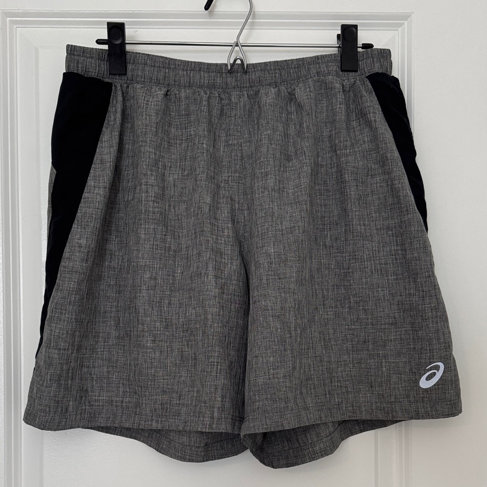 Asics Gray and Black Men Shorts